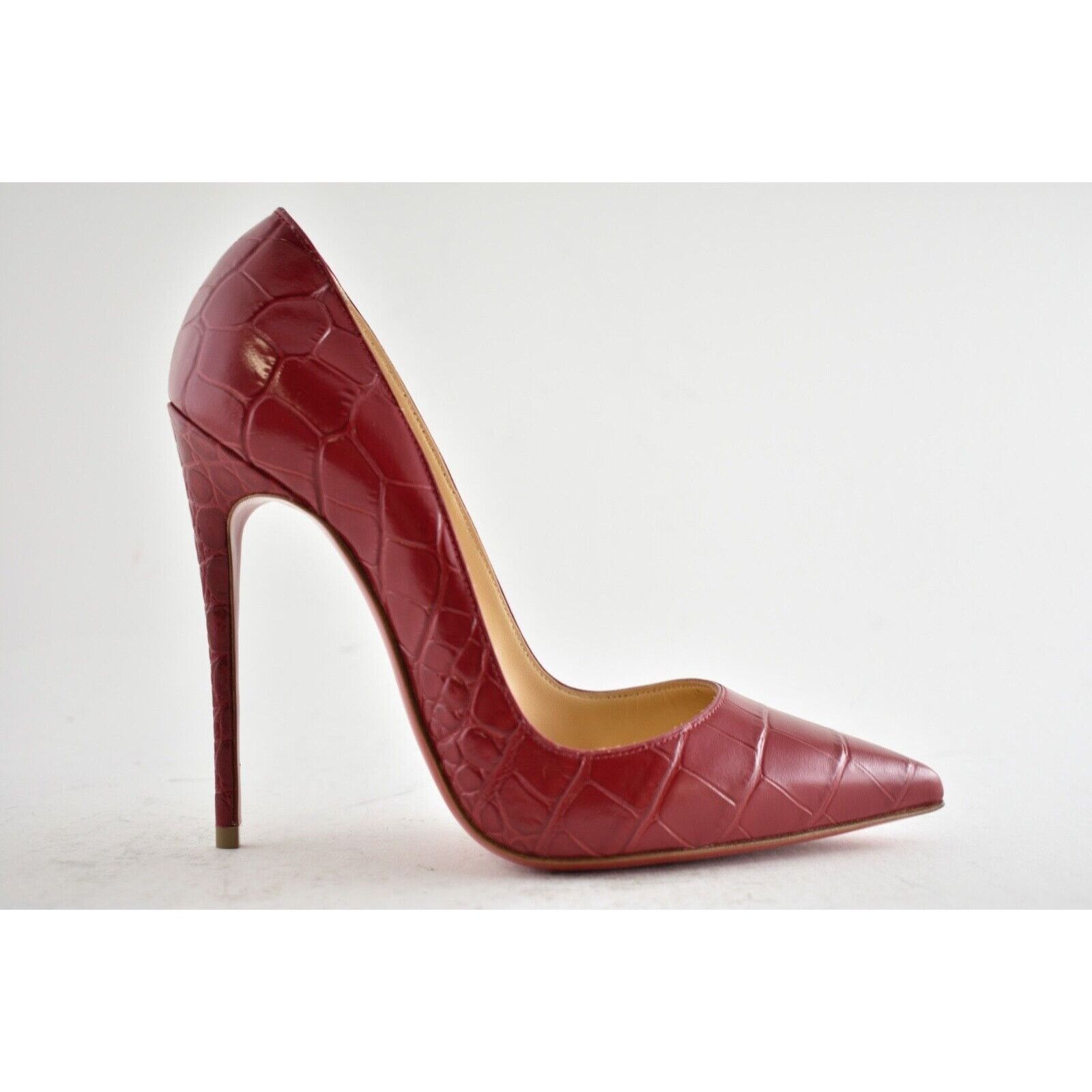 Christian Louboutin So Kate 120 Persan Pink Red Croc Ali Stiletto Heel Pump 39 Size US 9 / IT 39 - 2 Thumbnail