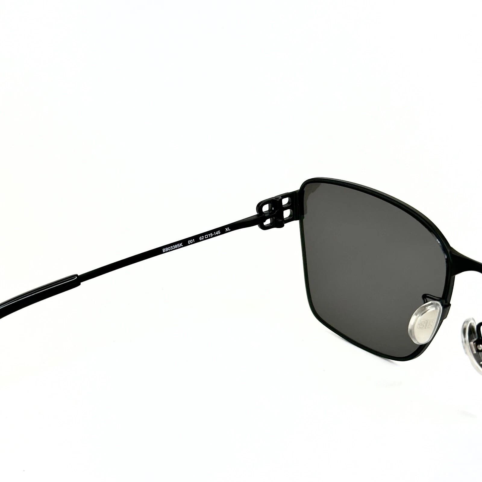 Balenciaga BALENCIAGA BB LOGO 0338 Rectangle Matte Black BB0338SK 001 Size ONE SIZE - 2 Thumbnail