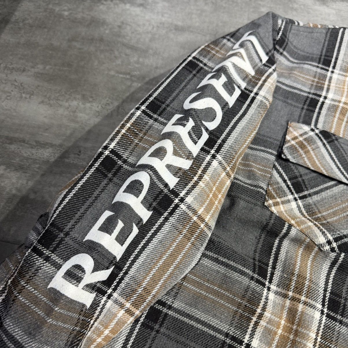 Represent Clo. Represent Quilted Flannel Shirt Grey Check Size US M / EU 48-50 / 2 - 2 Thumbnail