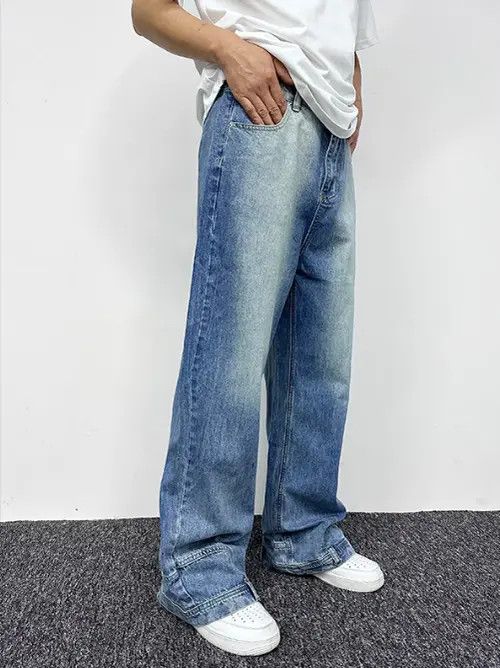 Japanese Brand × Jean Men's retro washed straight stretch all-match jeans Size US 32 / EU 48 - 2 Thumbnail