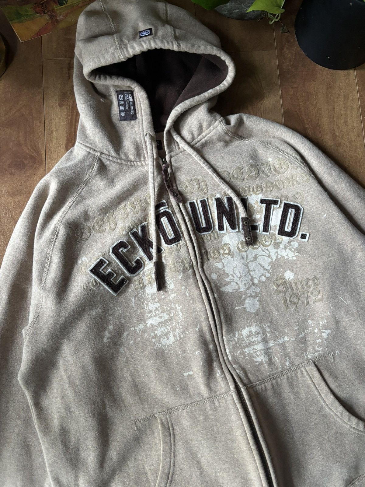 Ecko Unltd. Y2k Echo Unltd cream graphic embroidered jacket vintage Size US XL / EU 56 / 4 - 1 Thumbnail