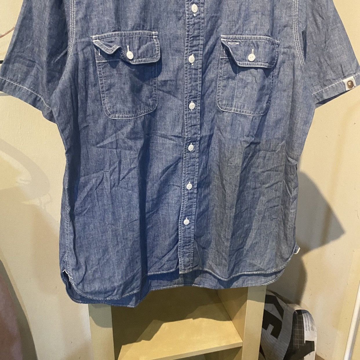Bape Bape A Bathing Ape Rare Selvedge Chambray Denim Work Shirt Size US L / EU 52-54 / 3 - 4 Thumbnail