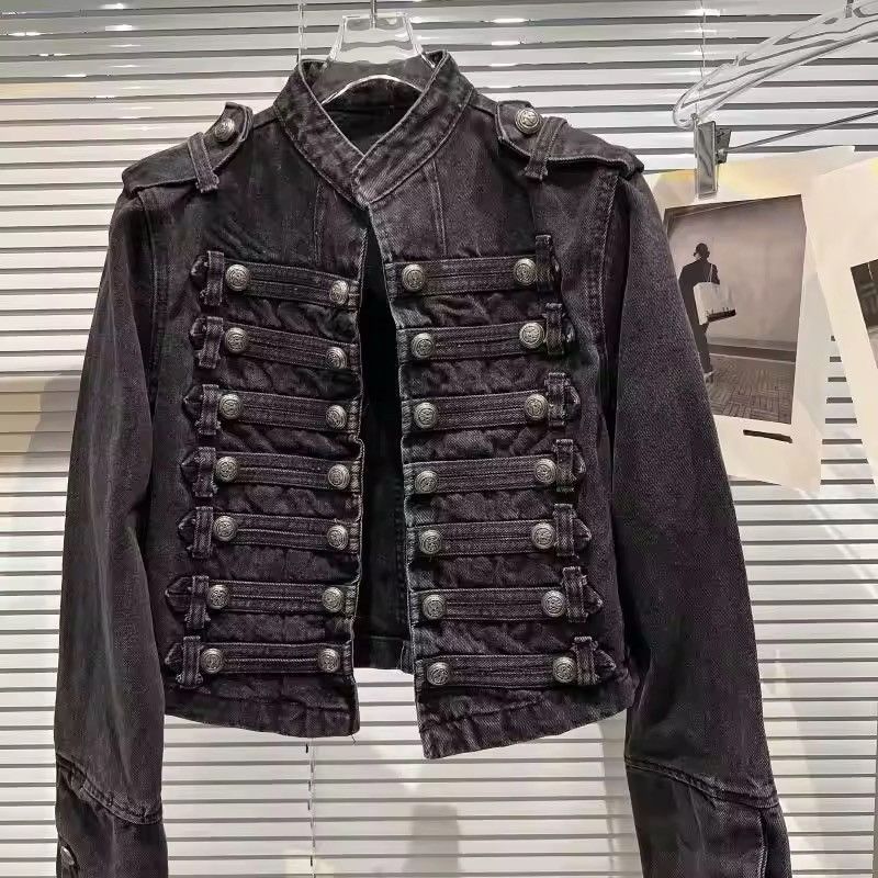 Japanese Brand Vintage Military-Inspired Denim Jacket – Bold, Structured Size US S / EU 44-46 / 1 - 5 Thumbnail
