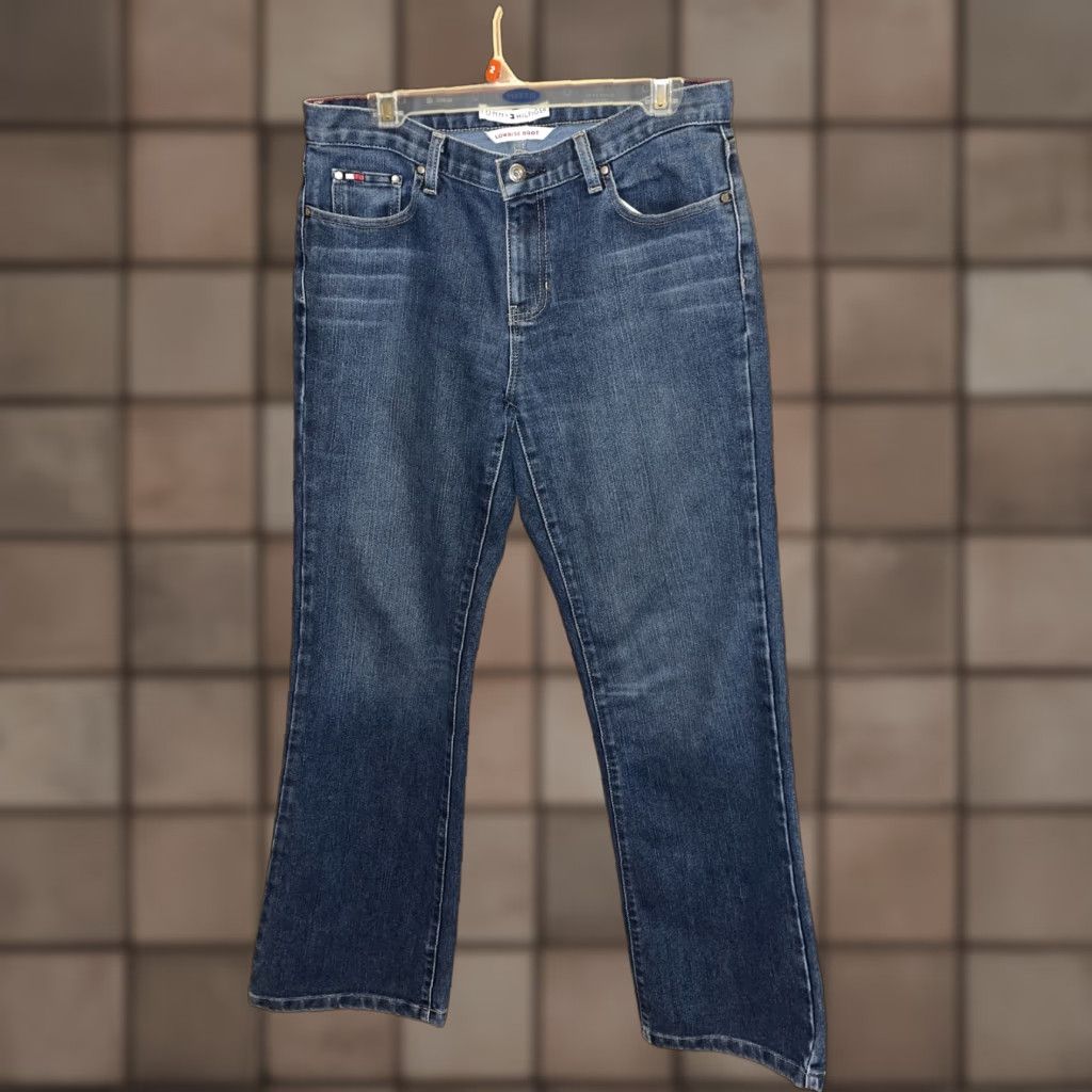 Tommy Hilfiger VINTAGE Tommy Hilfiger Women’s Jeans Size 10 Bootcut Denim 90s Biker Grunge Blue Size 32" / US 10 / IT 46 - 1 Thumbnail