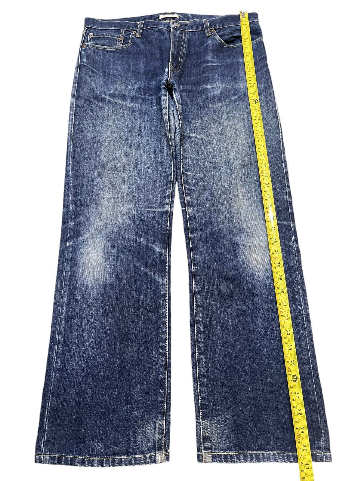 Uniqlo Vintage Y2K Japanese Uniqlo Blue Faded Wash Whisker Straight Size US 36 / EU 52 - 12 Thumbnail