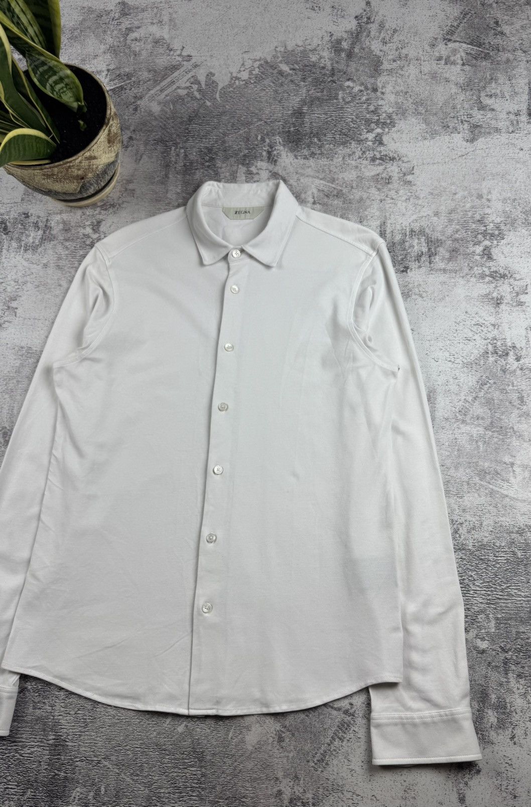 Z Zegna Vintage Z Zegna White Luxury Medium Classic Longsleeve Luxury Button Blank Shirt Size US M / EU 48-50 / 2 - 3 Thumbnail