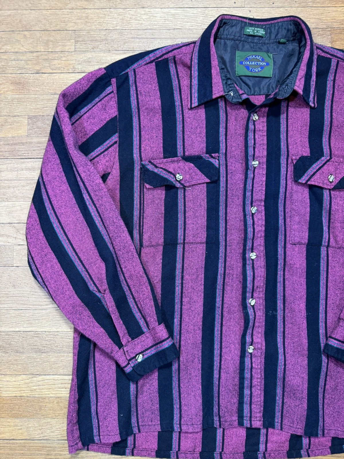 Vintage Vintage Striped Button Up Shirt Size US XL / EU 56 / 4 - 2 Thumbnail