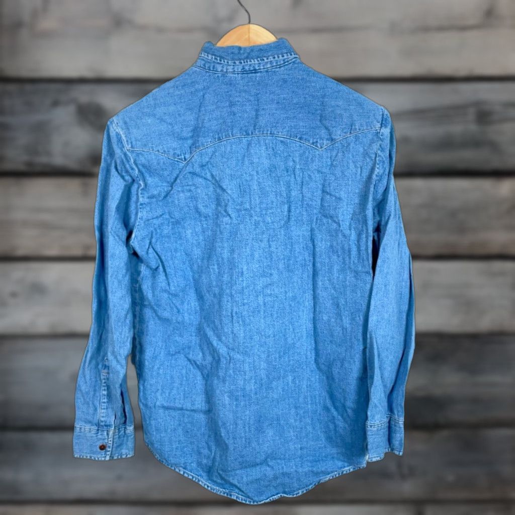 Levi's Levi's Denim Western Shirt Mens Medium Blue Corduroy Trim Snap Button #Orange Tab# 80s 90s Western Casual Workwear Size US M / EU 48-50 / 2 - 1 Thumbnail