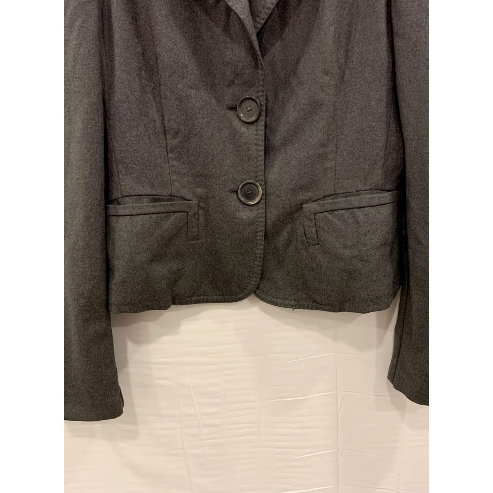 Bottega Veneta VINTAGE Bottega Veneta Blazer Jacket Women Wool Silk Lined IT 44 US 8 Charcoal Gray 90s Mens Womens Size M / US 6-8 / IT 42-44 - 7 Thumbnail