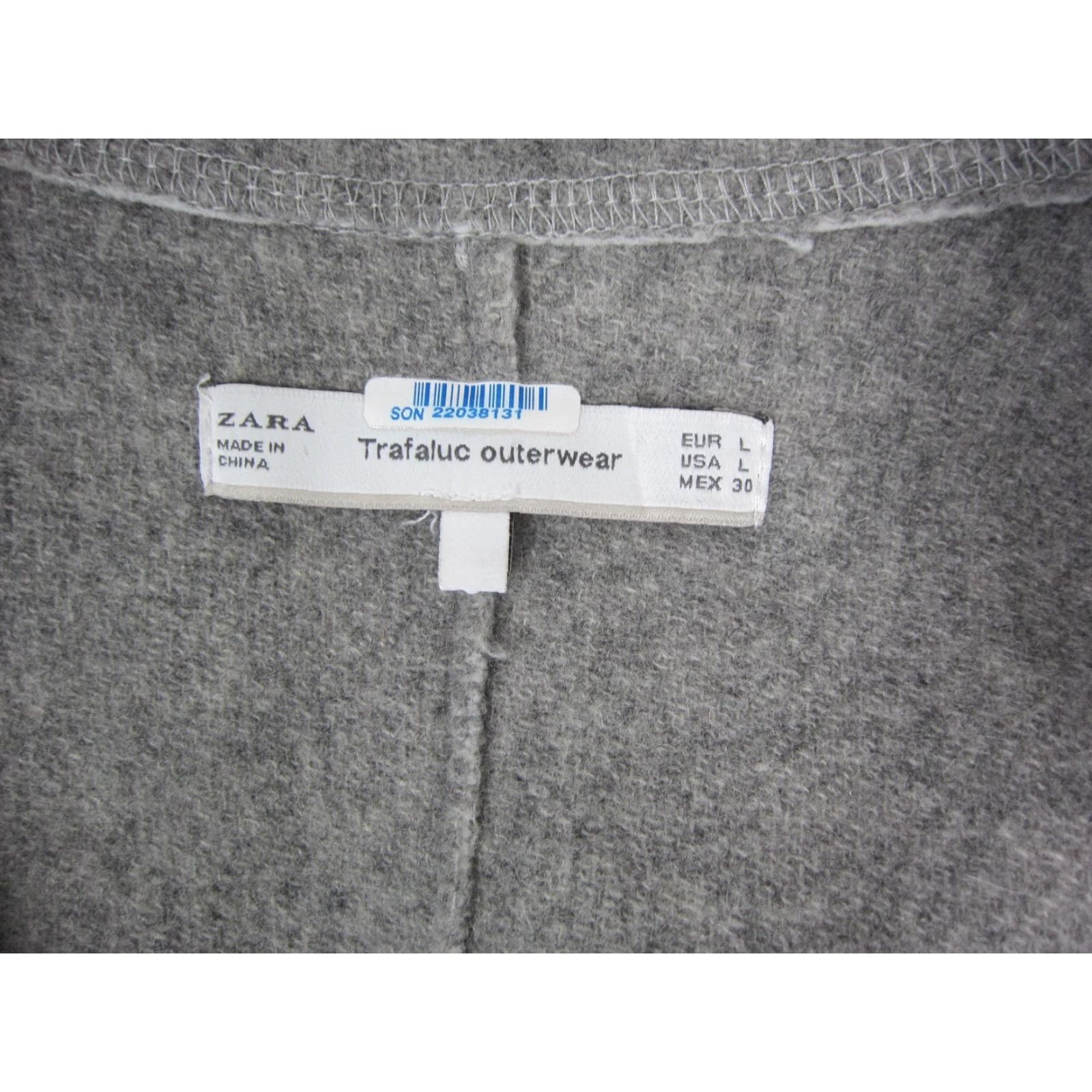 Zara Zara Trafaluc Jacket Womens L Gray Wool Blend Overcoat Long Classic Winter Overcoat Jacket Size L / US 10 / IT 46 - 3 Thumbnail