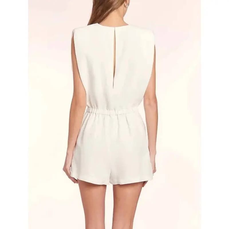 Amanda Uprichard Amanda Upruchard Beige Sleeveless Romper Size Small Size 27" / US 4 / IT 40 - 2 Thumbnail