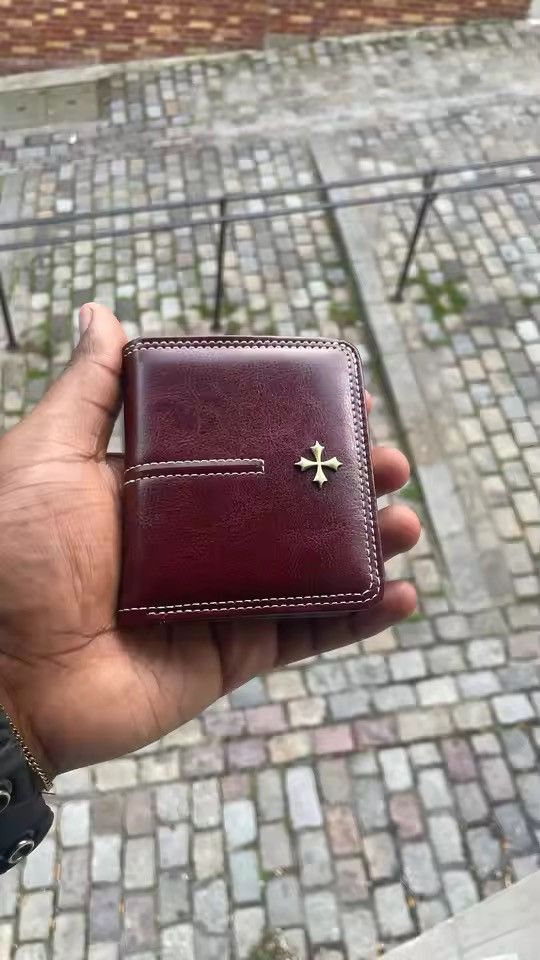 Japanese Brand Y2K Leather Cross Wallet (burgundy) Size ONE SIZE - 4 Thumbnail