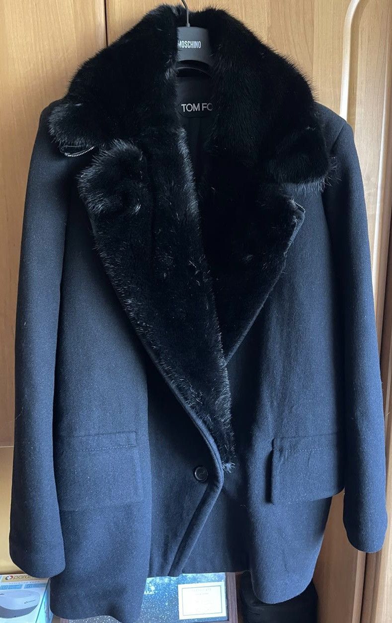 Tom Ford Tom Ford Black Peacoat Collar & Mink Fur — Rare Grail Piece Size M / US 6-8 / IT 42-44 - 1 Thumbnail