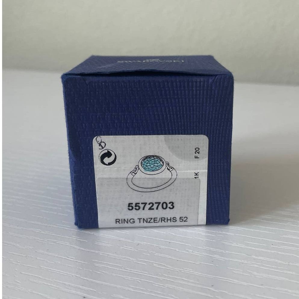 Swarovski Swarovski Tahlia ring Round, Blue, Rhodium plated size 6 Size ONE SIZE - 8 Thumbnail