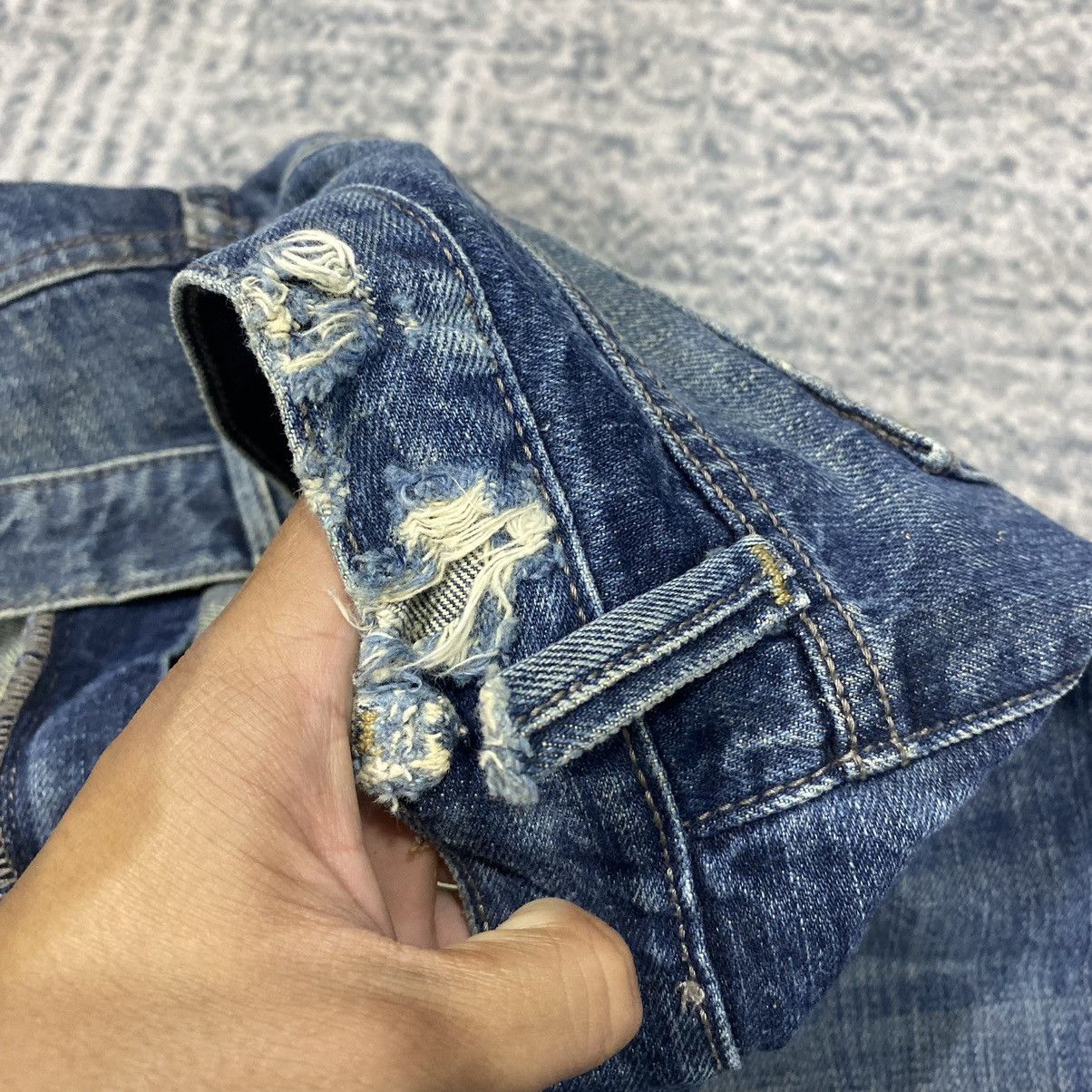 Hysteric Glamour × Japanese Brand × Le Grande Bleu (L.G.B.) Sick☠️ Arizona Mud Wash Relaxed Straight Jeans Denim 90s Size US 38 / EU 54 - 9 Thumbnail