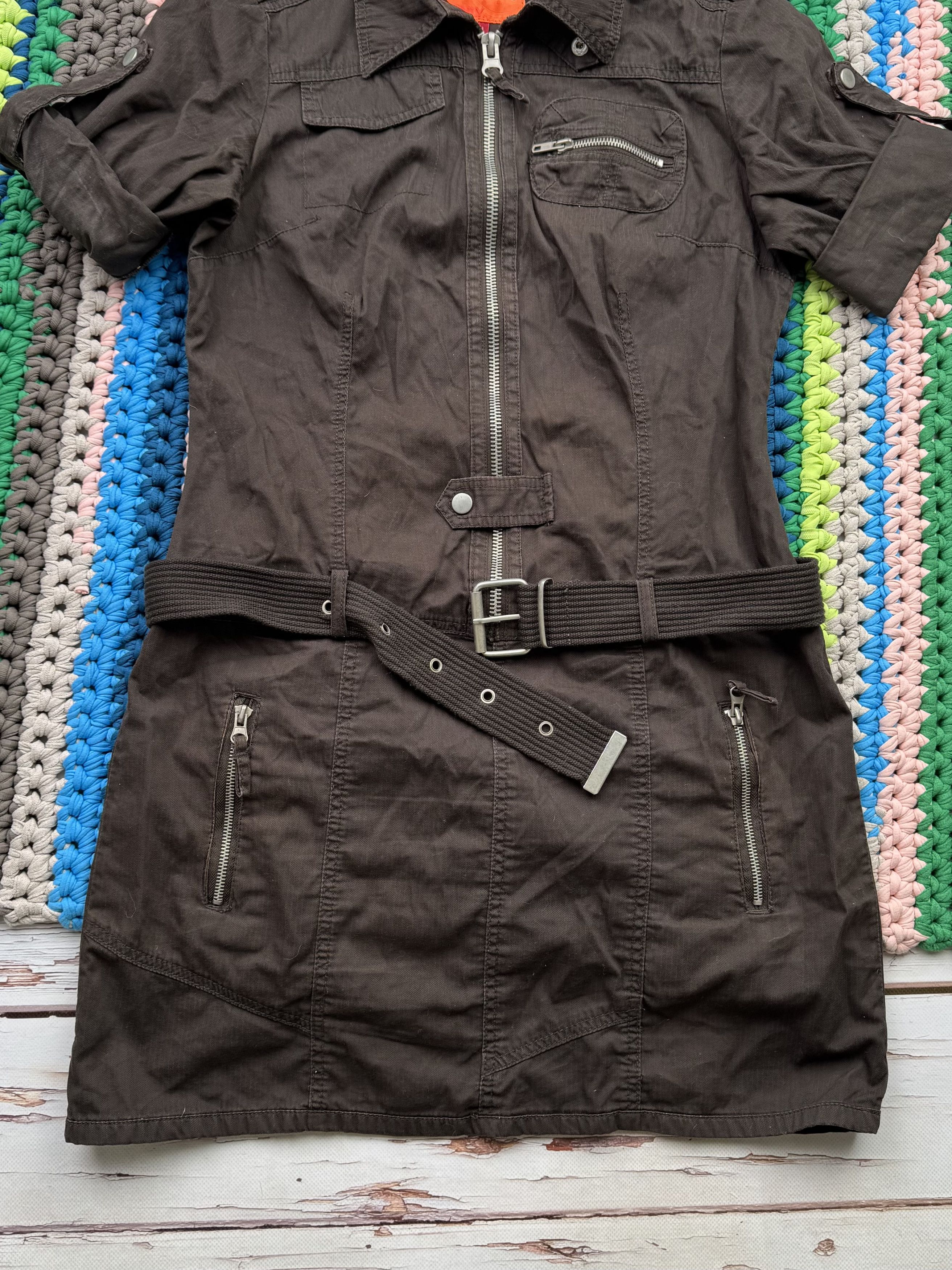 Japanese Brand Vintage Dress With Zipper and Belt (ET1)(D15) Size L / US 10 / IT 46 - 3 Thumbnail