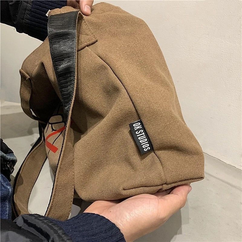 Japanese Brand Graphic print canvas shoulder bag messenger bag y2k Size ONE SIZE - 5 Thumbnail