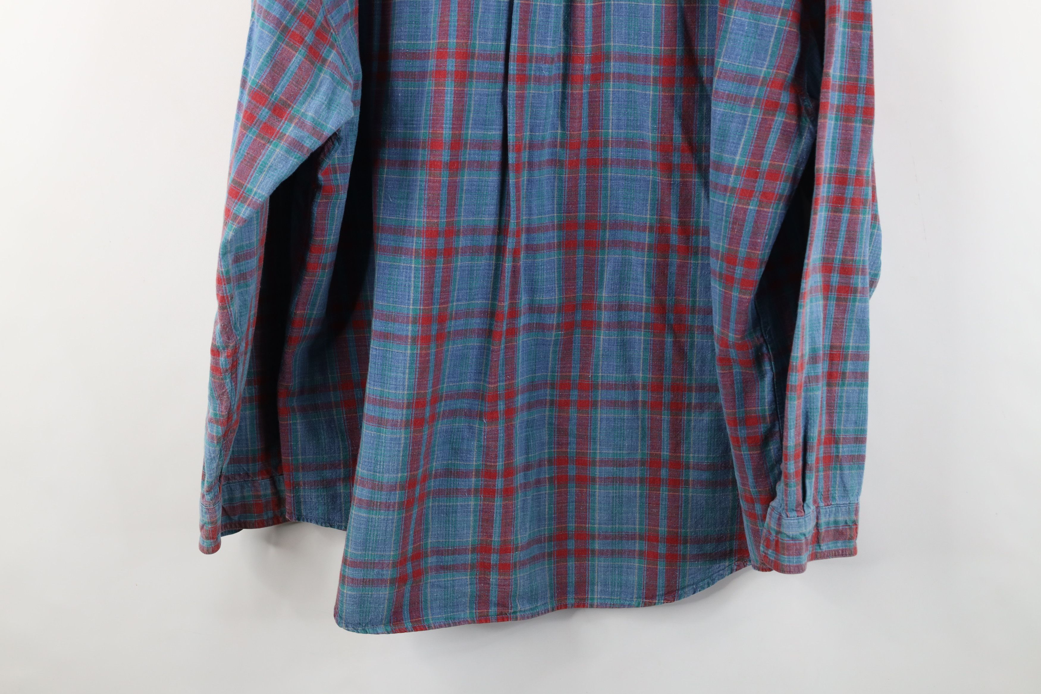Vintage Vintage 90s Streetwear Chambray Button Down Shirt Plaid Size US XL / EU 56 / 4 - 12 Thumbnail