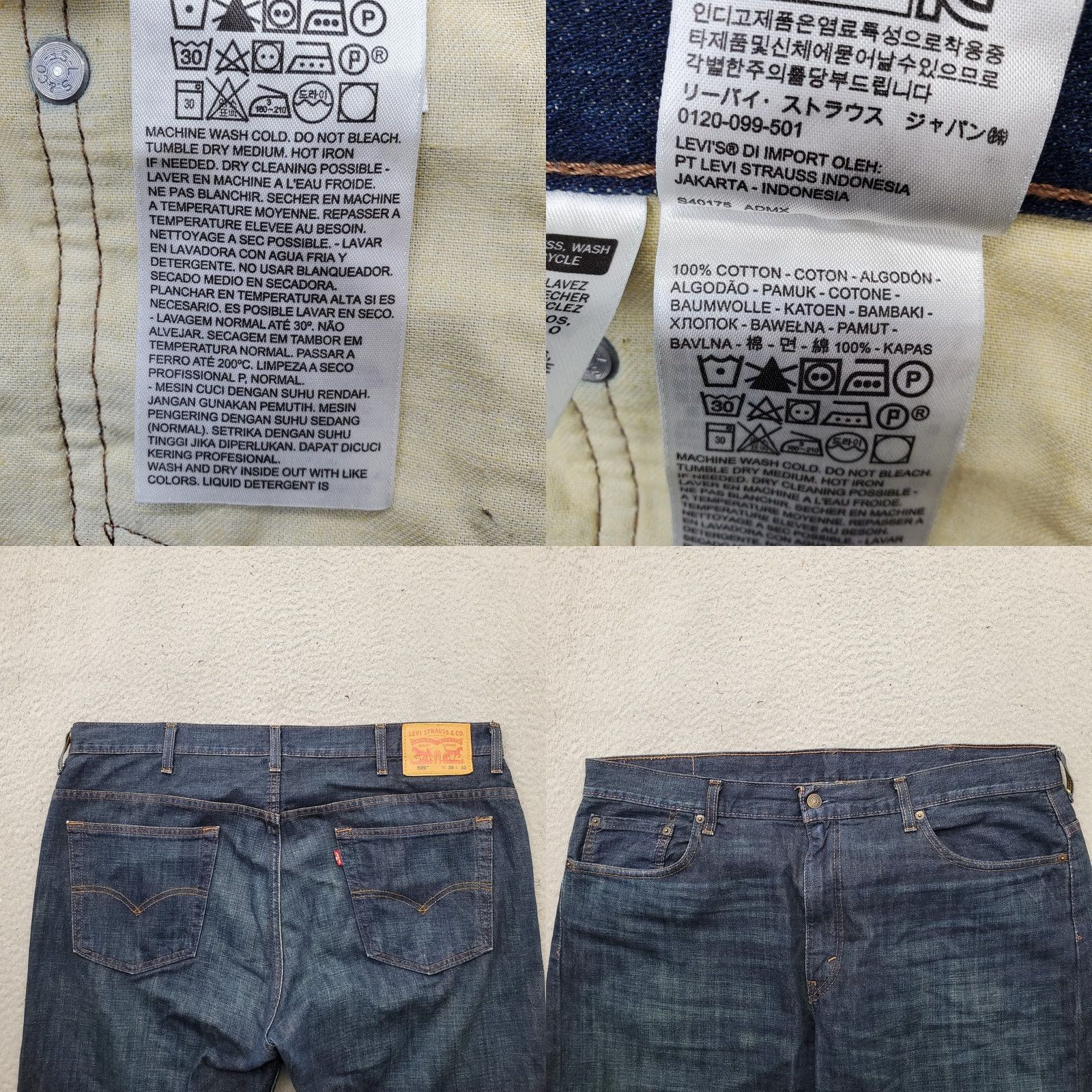 Levi's Levi's Jeans Mens 38x32 Blue Denim Dark Wash Relaxed Fit Wide Leg Red Tab Size US 38 / EU 54 - 8 Thumbnail