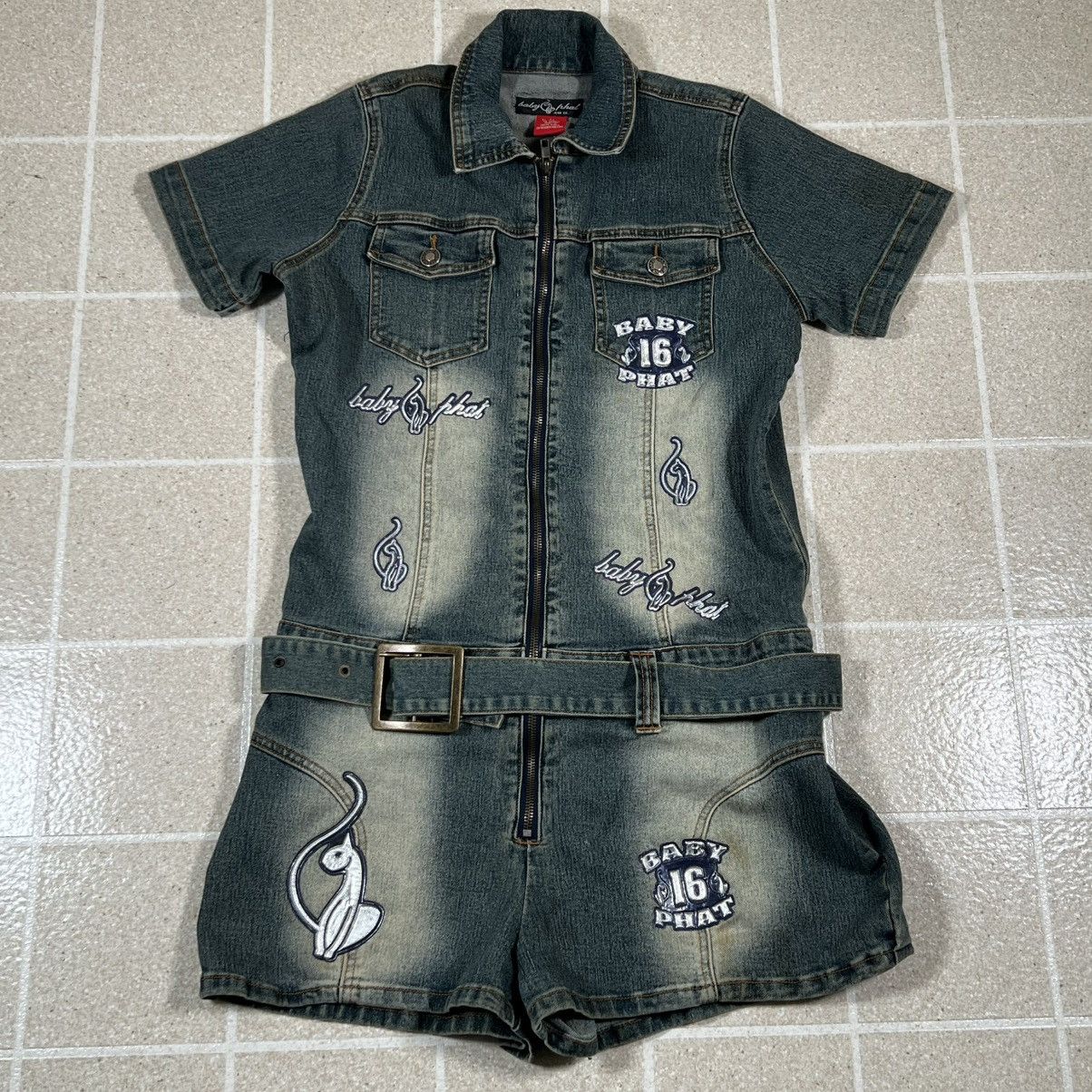 Other Baby Phat vintage Y2K denim romper Jumpsuit Size 17 logo Size XL / US 12-14 / IT 48-50 - 1 Thumbnail