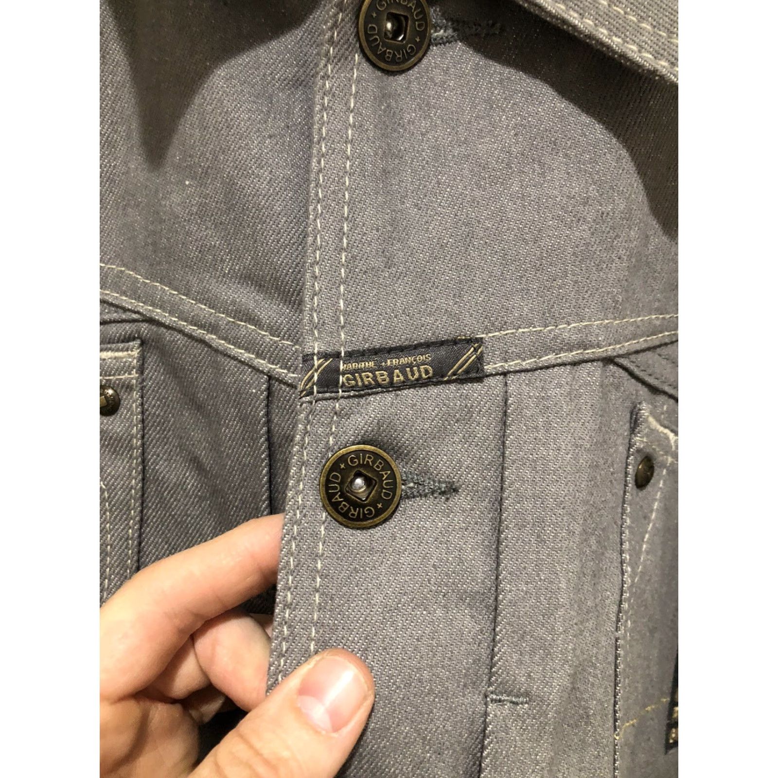 Denime VINTAGE 2000s Marithe Francois Girbaud X Front Raw Gray Denim Jean Jacket 4XL Size US 39 - 6 Thumbnail