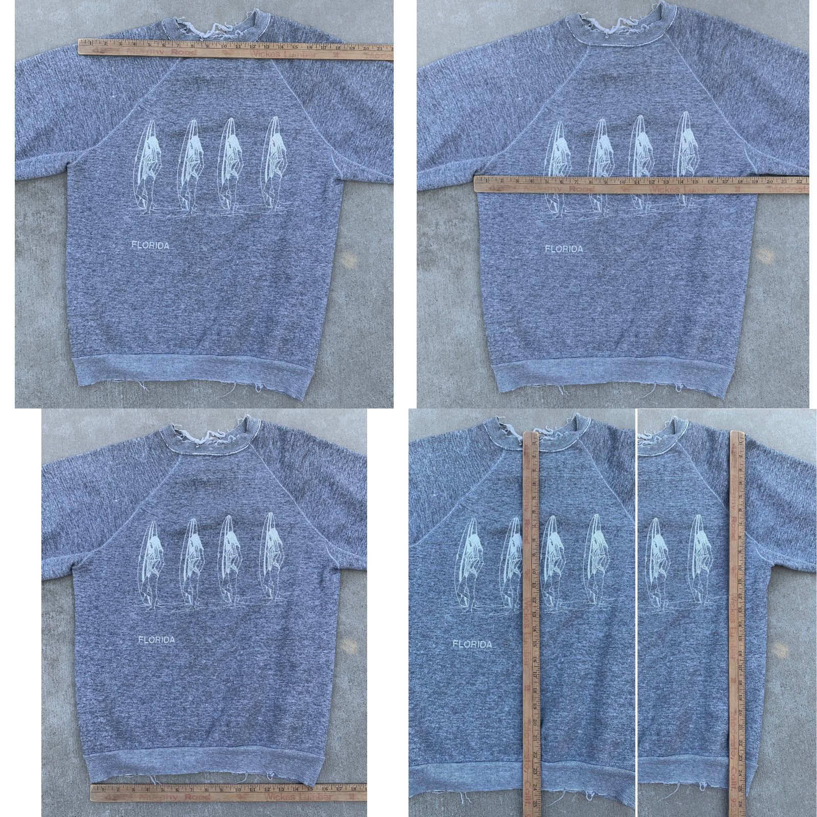 Vintage Vintage Florida Sweatshirt Surfer Girl Surfboard Graphic Raglan Long Sleeve Gray L Mens Shirts Pullover 70s 1970s Surfer Gift Size US L / EU 52-54 / 3 - 11 Thumbnail