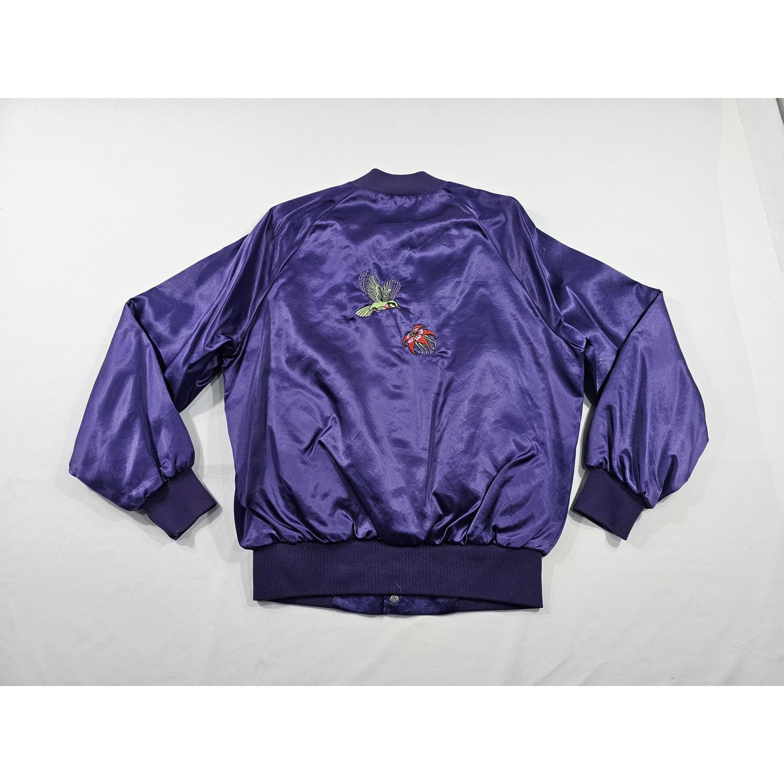 Other Hummingbird and Flower Embroidered Purple Jacket Sz M 1980s Size US M / EU 48-50 / 2 - 1 Thumbnail