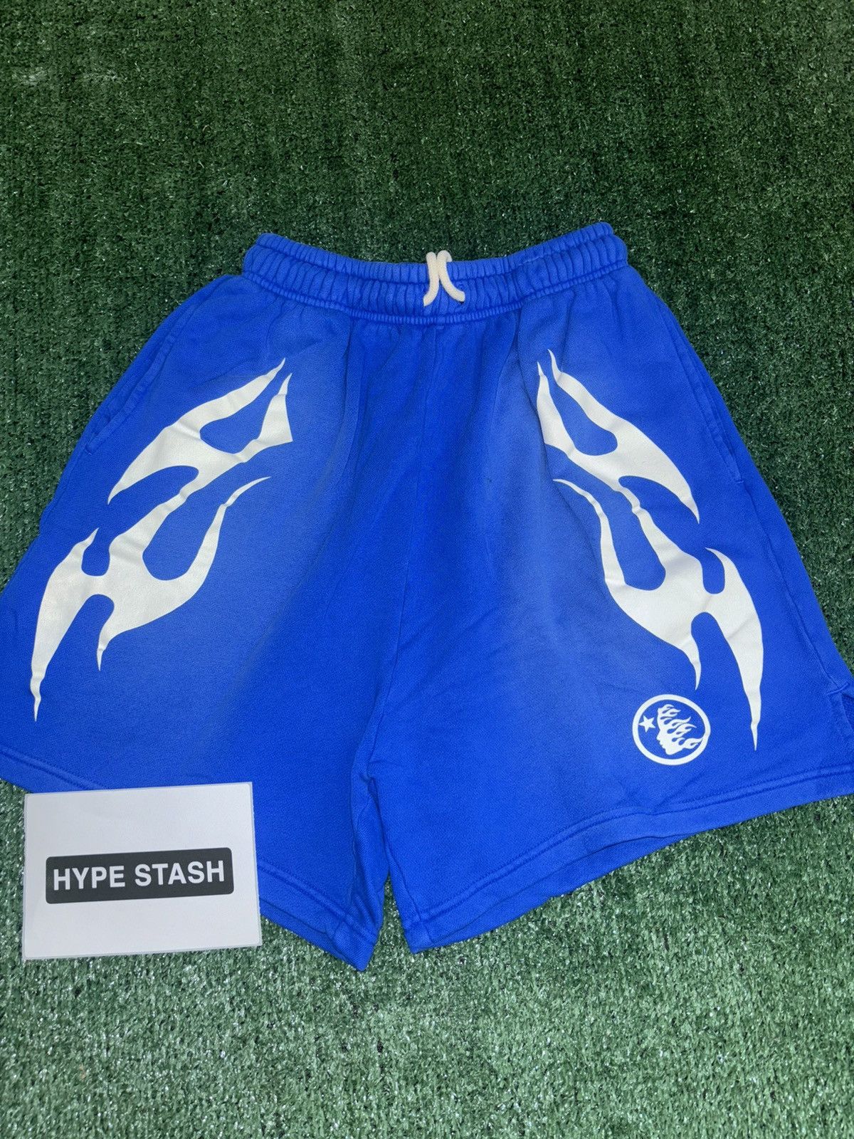 Hellstar Blue White Flame Shorts
