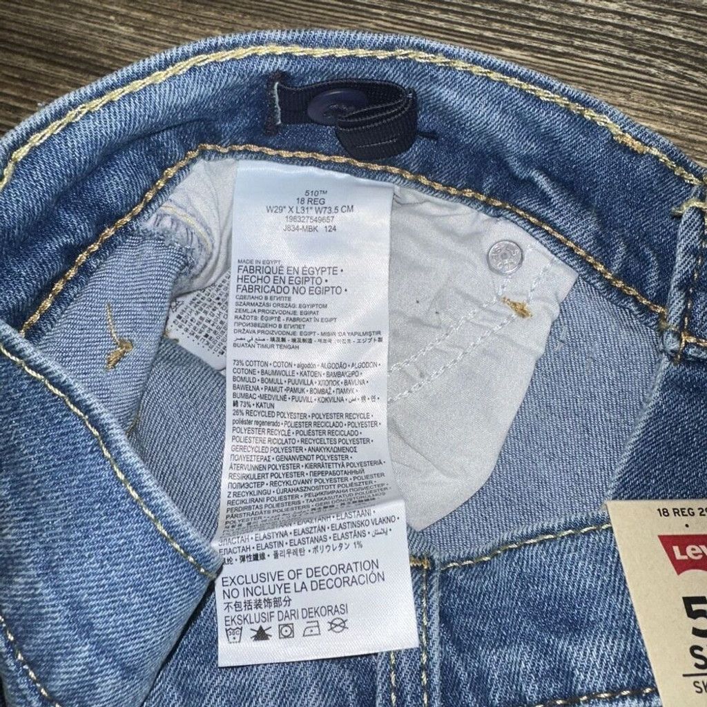 Levi's Levi's Boys' 510 Skinny Fit Jeans - Blue. Size 18. NWT. L Size US 31 - 7 Thumbnail
