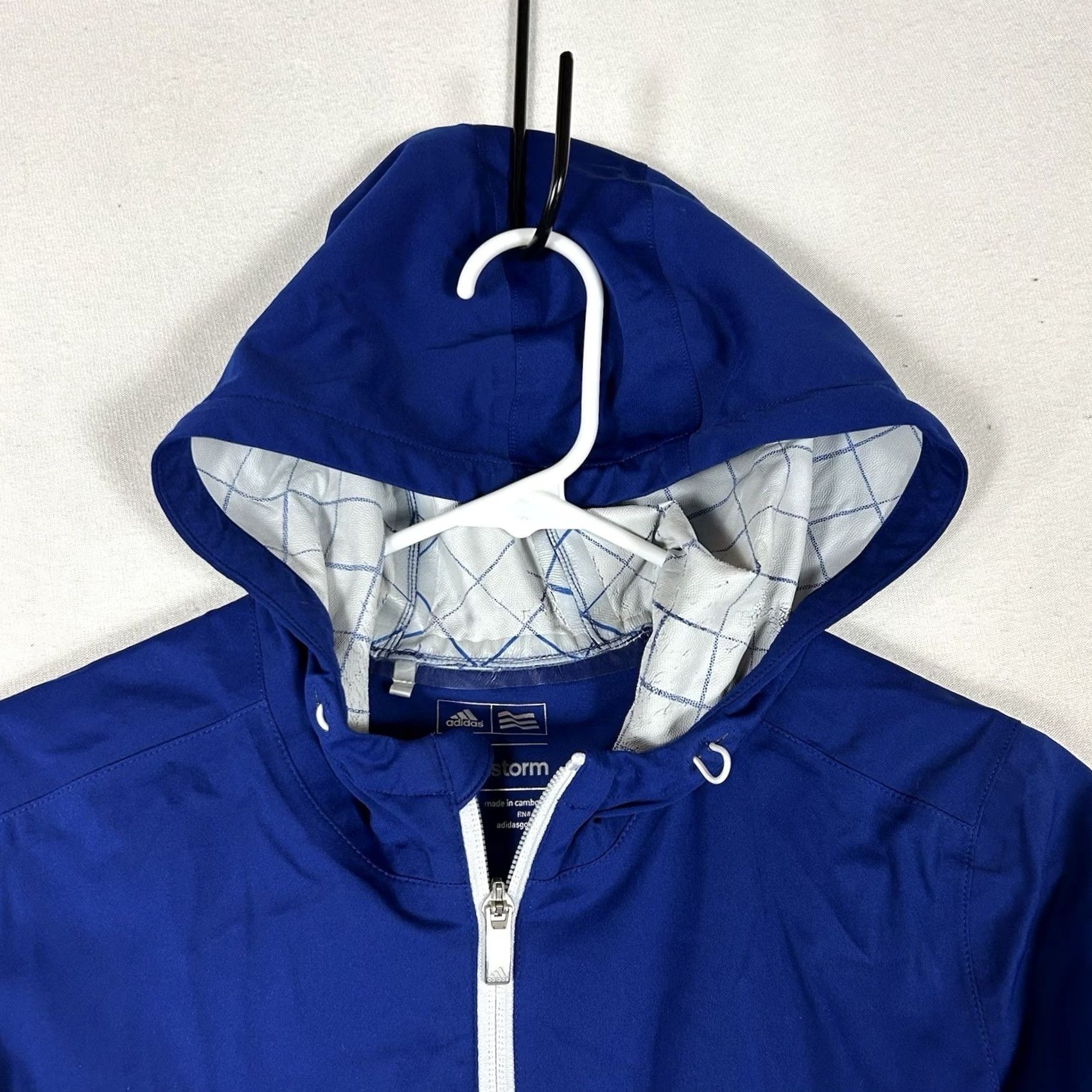 Adidas Adidas Climastorm Full Zip Hooded Rain Jacket Womens Medium Blue Mid Length Top Size M / US 6-8 / IT 42-44 - 2 Thumbnail