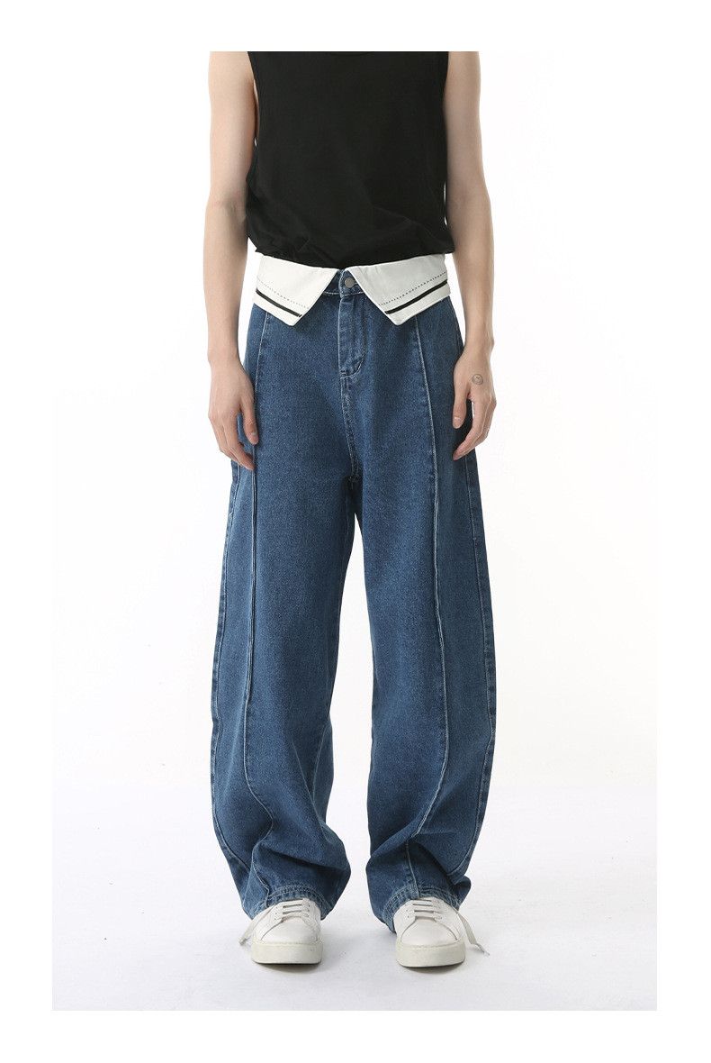 Japanese Brand × Jean Waist cuffed deconstructed vintage wide-leg scimitar jeans Size US 32 / EU 48 - 1 Thumbnail