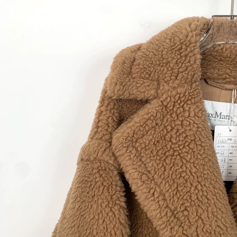 Max Mara Max Mara Teddy brown teddy camel-fleece lapel double-breas Size S / US 4 / IT 40 - 3 Thumbnail