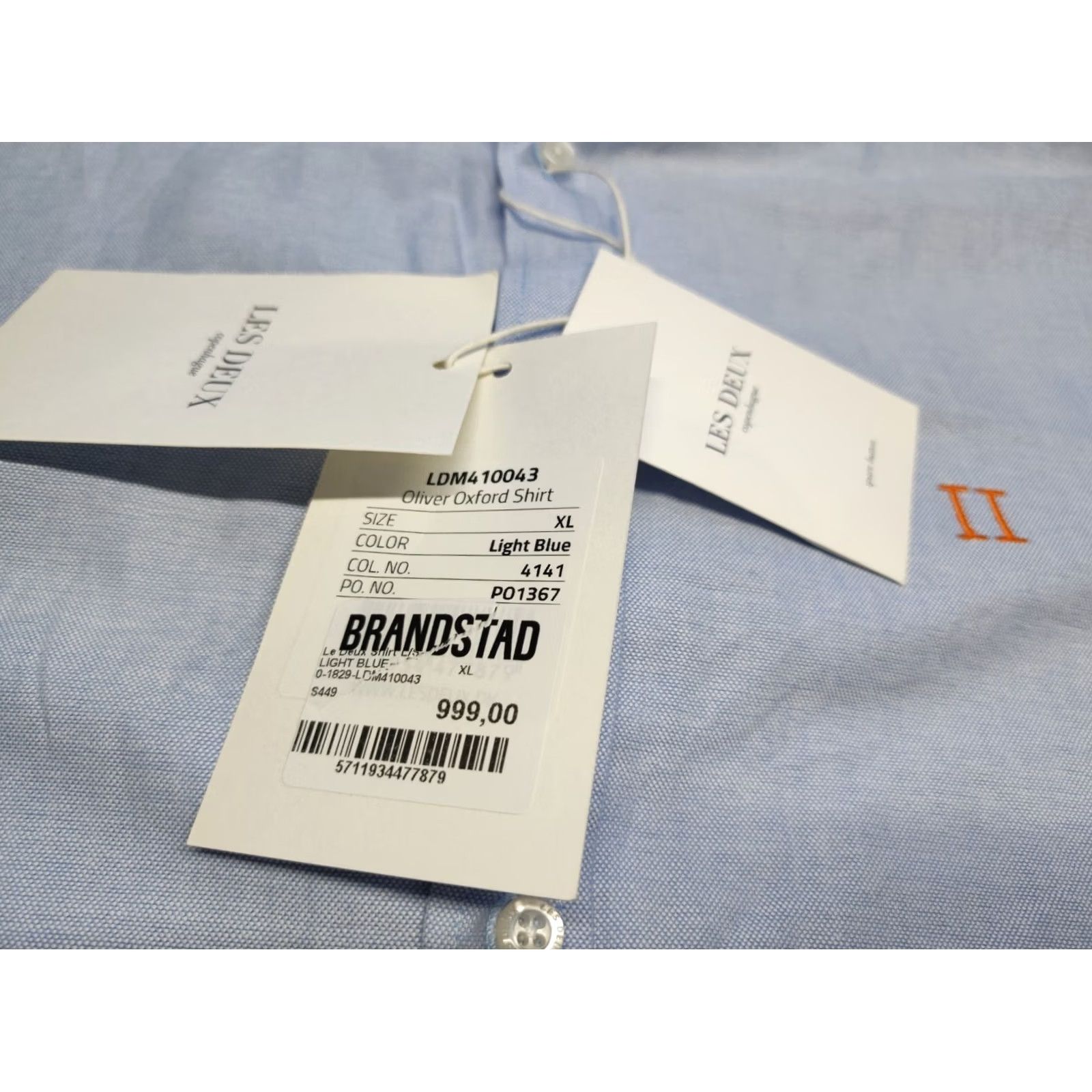 Les Deux Les Deux Men Button-Down Shirt XL Blue Long Sleeve Button-Up Casual Fall Spring Summer Winter Mens Size US XL / EU 56 / 4 - 6 Thumbnail