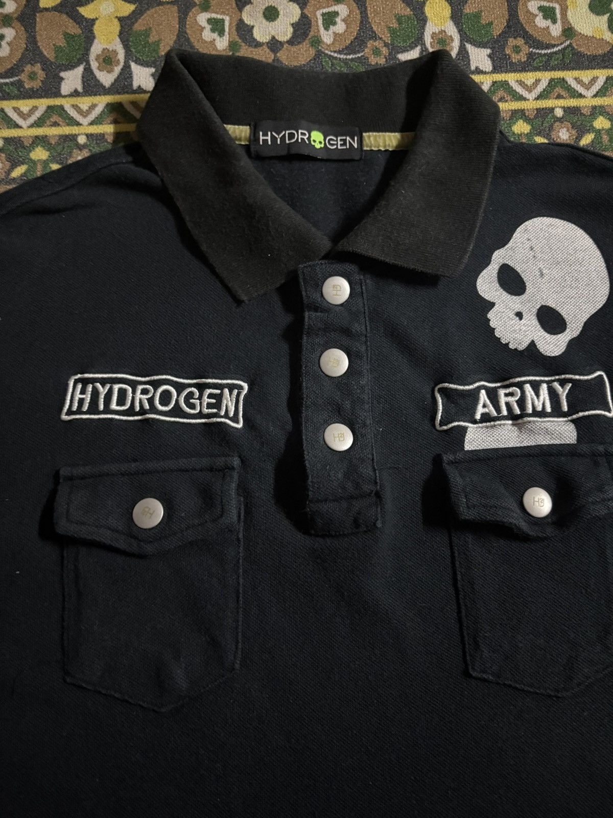 HYDROGEN HYDROGEN ARMY Skull Double Pocket Polo T-Shirt Size US M / EU 48-50 / 2 - 3 Thumbnail