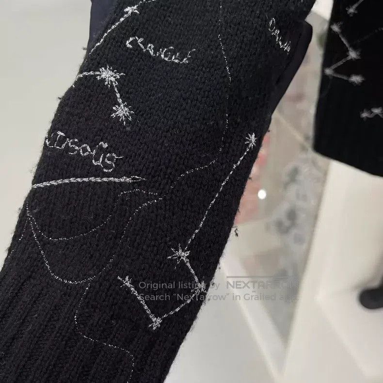 Dior Dior Black embroidered two-strand yarn full of stars cashm Size XXS / US 00 / IT 34 - 7 Thumbnail