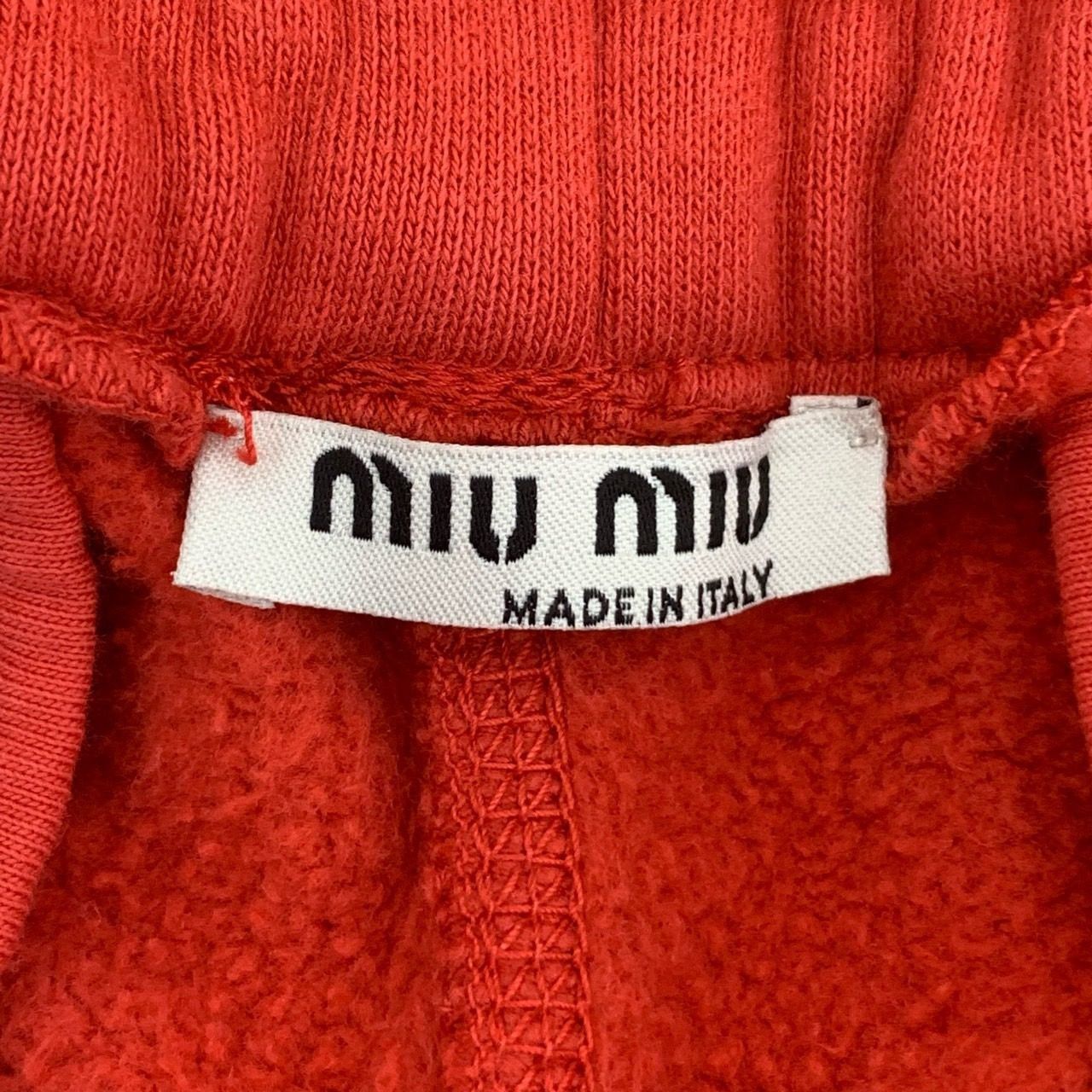 Miu Miu [MiuMiu] Logo Lettering Print Elastic Waistband Red Cotton S Size 36" / US 14 / IT 50 - 2 Thumbnail