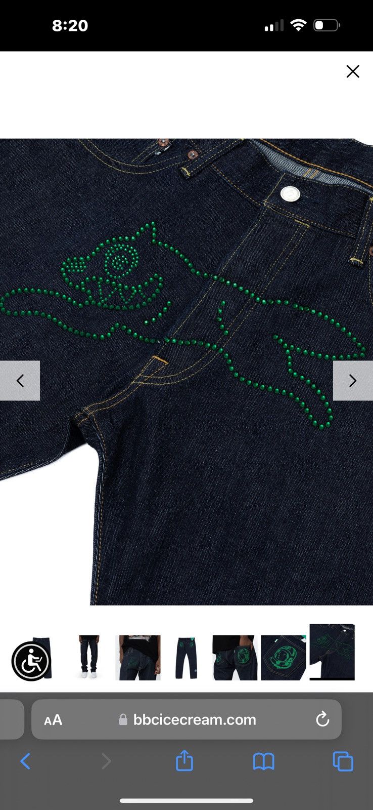 Billionaire Boys Club × HIDDEN HIDDEN x Ice Cream Running Dog Denim Size US 36 / EU 52 - 4 Thumbnail
