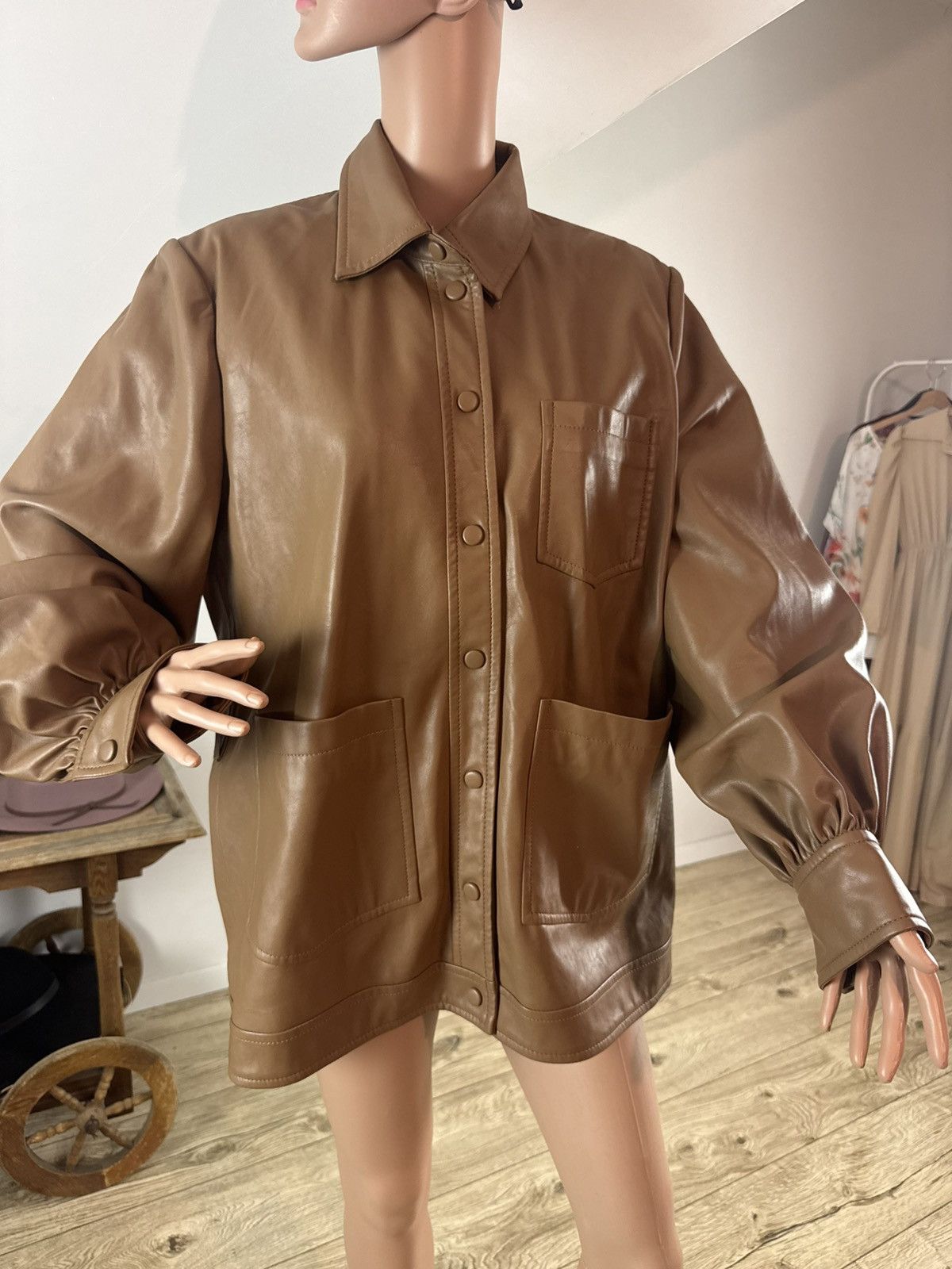 Samsoe Samsoe Camel Vestine soft faux leather Jacket with belt Size XL / US 12-14 / IT 48-50 - 7 Thumbnail
