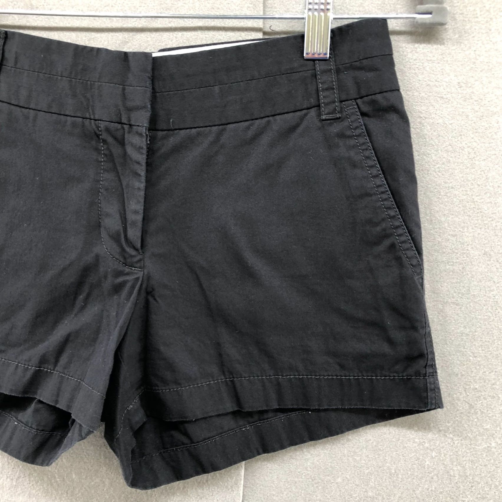 J.Crew VINTAGE J.CREW Black Chino Shorts Womens Size 0 Mid Rise Cotton Casual Size 25" / US 0 / IT 36 - 4 Thumbnail