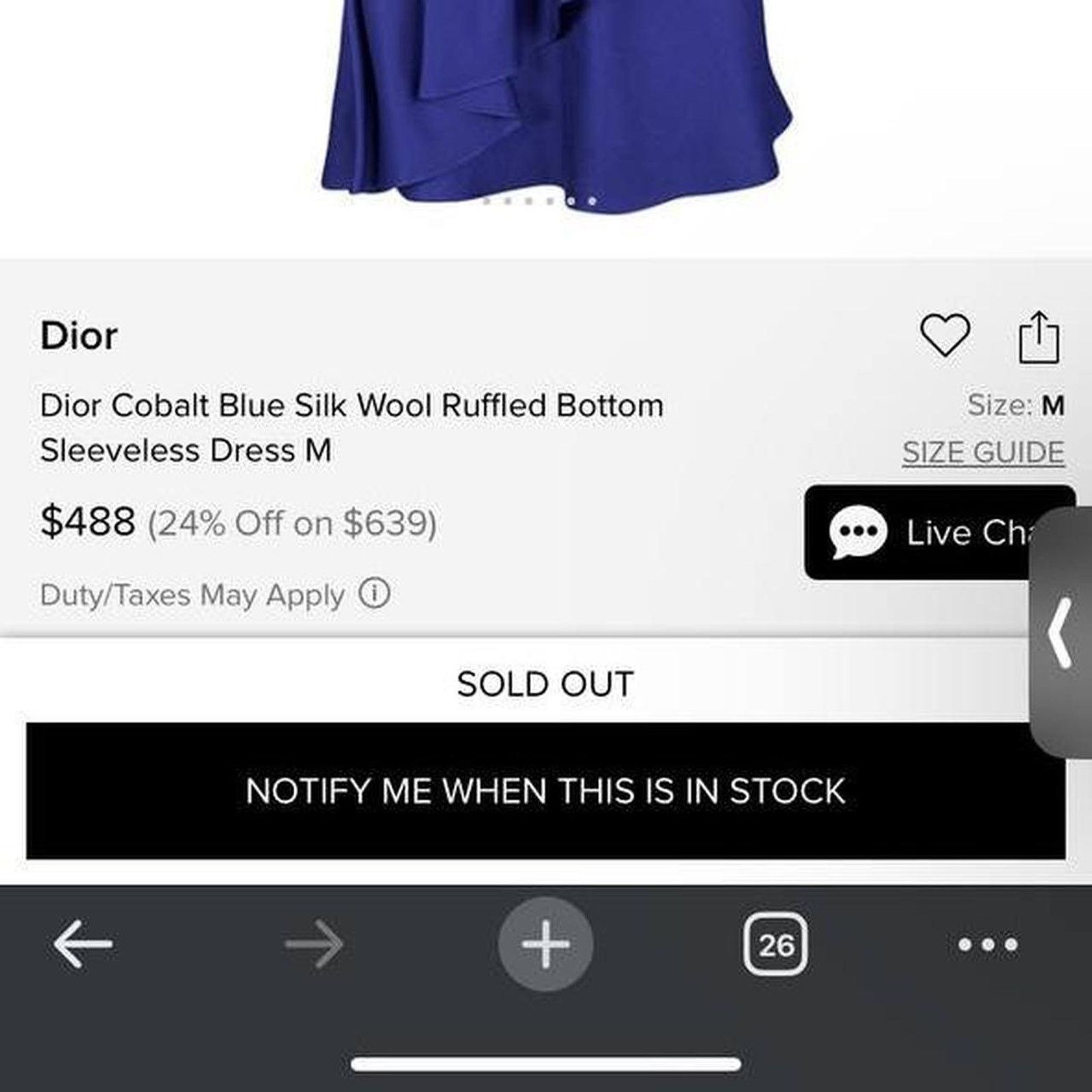 Dior Dior cobalt blue silk Size M / US 6-8 / IT 42-44 - 8 Thumbnail
