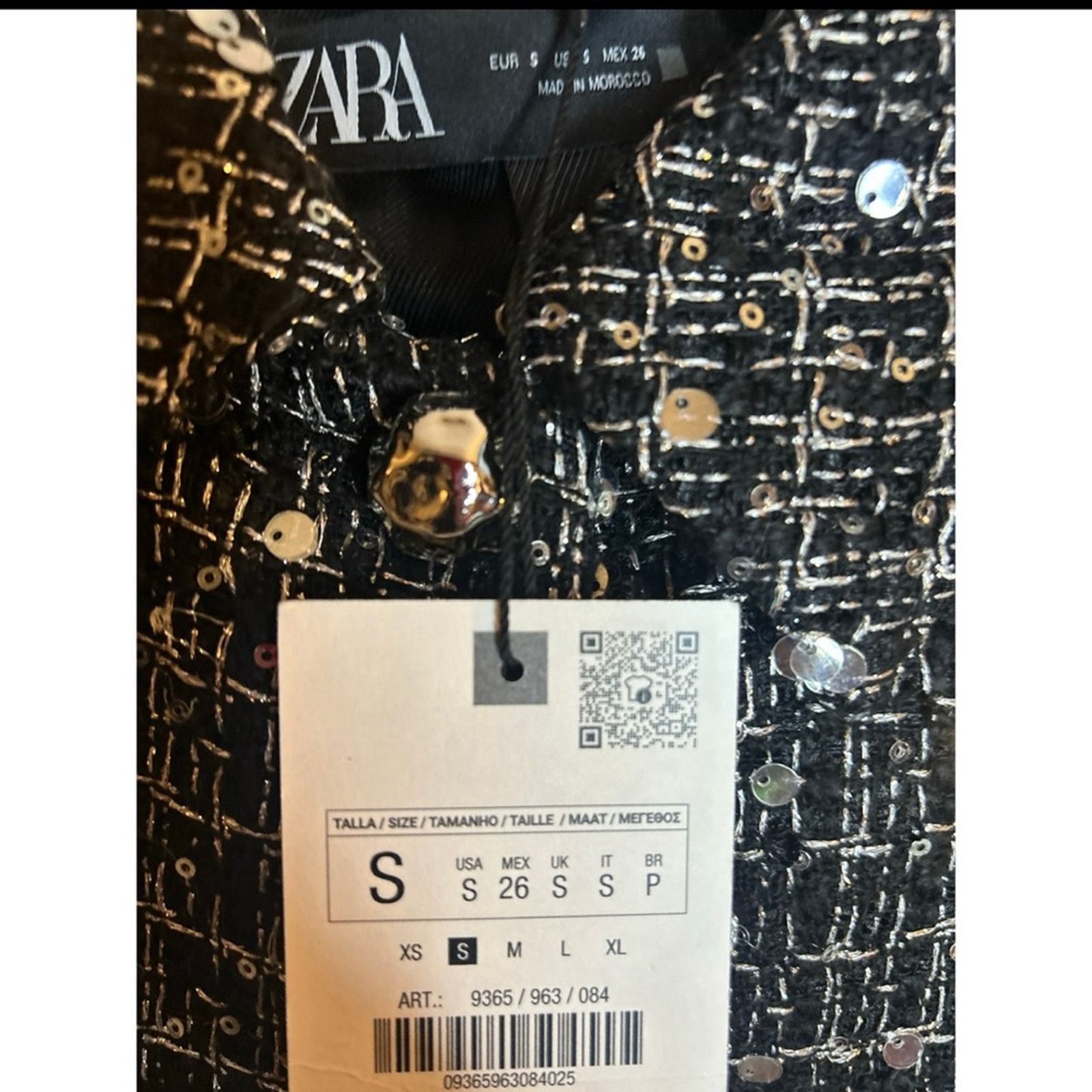 Zara NWT- Zara- textured sequins jacket- small Size XS / US 0-2 / IT 36-38 - 4 Thumbnail