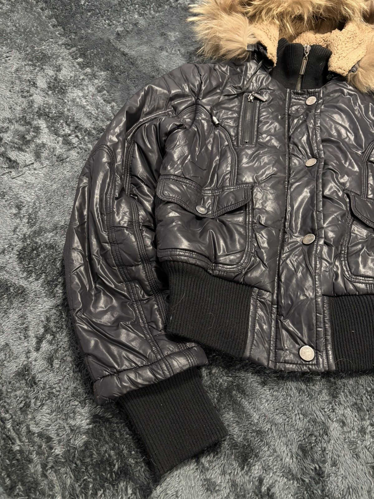 If Six Was Nine 00s LGB If Six Was Nine Style Multi Pocket Faux Fur Jacket Size M / US 6-8 / IT 42-44 - 4 Thumbnail