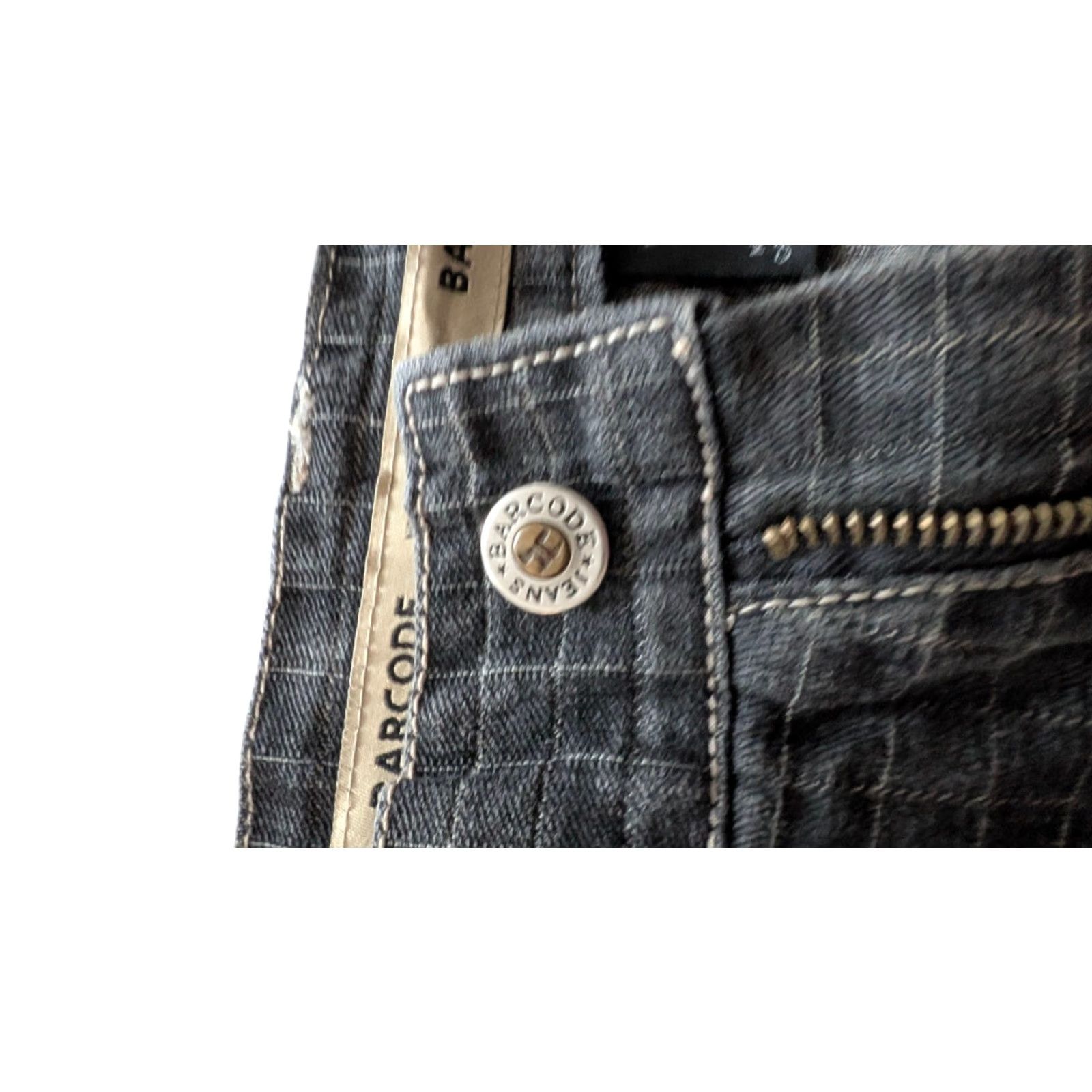 Denime Barcode Grid Jeans W34 L32 Black Denim Jeans Men 5-Pocket Zip Fly BarCode Grid Brand Denim 34x32 Black 100% Cotton XS? Size US 34 / EU 50 - 5 Thumbnail