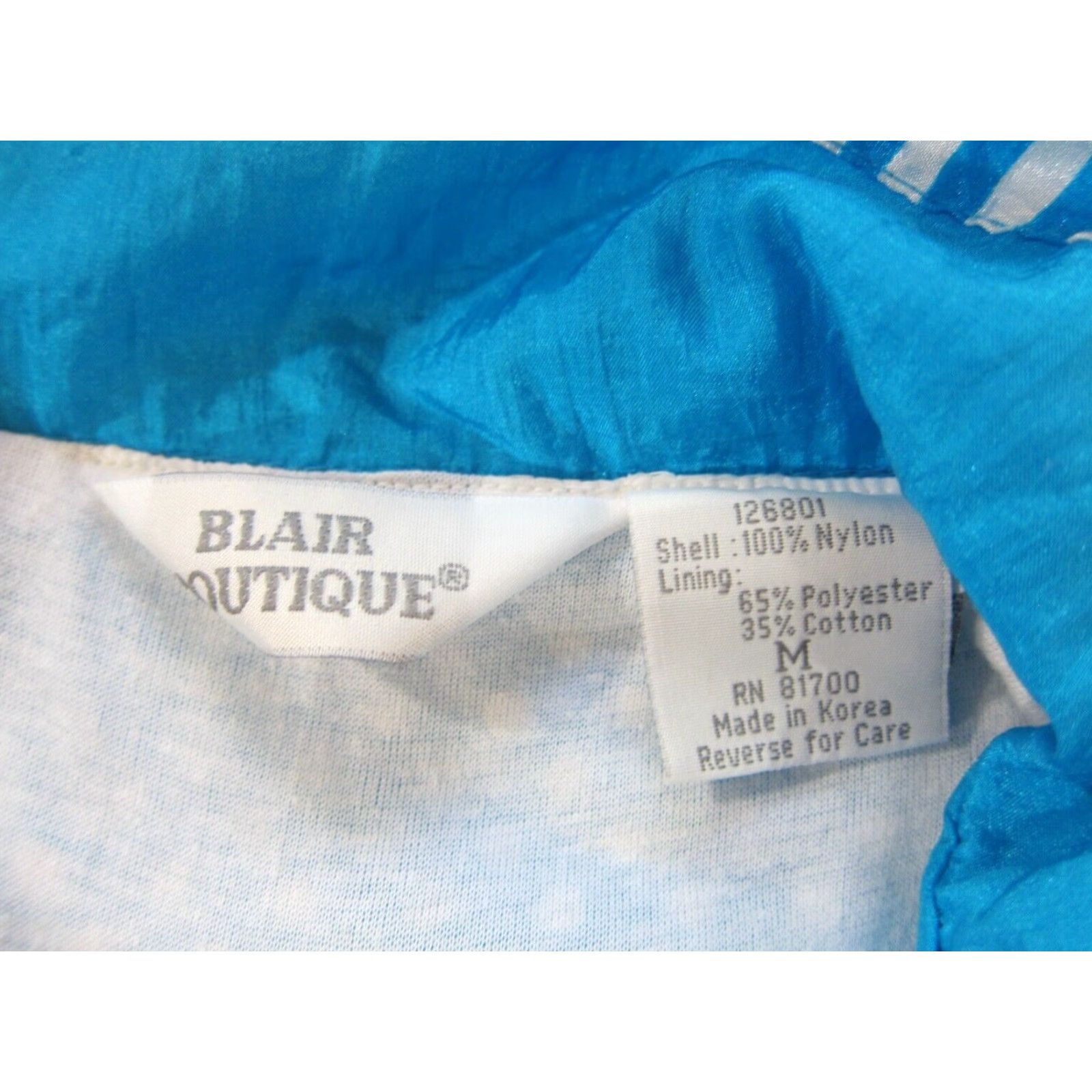 Blair VINTAGE Blair Boutique Blue White Polka Dot Retro Full Zip Windbreaker Jacket M Size M / US 6-8 / IT 42-44 - 6 Thumbnail