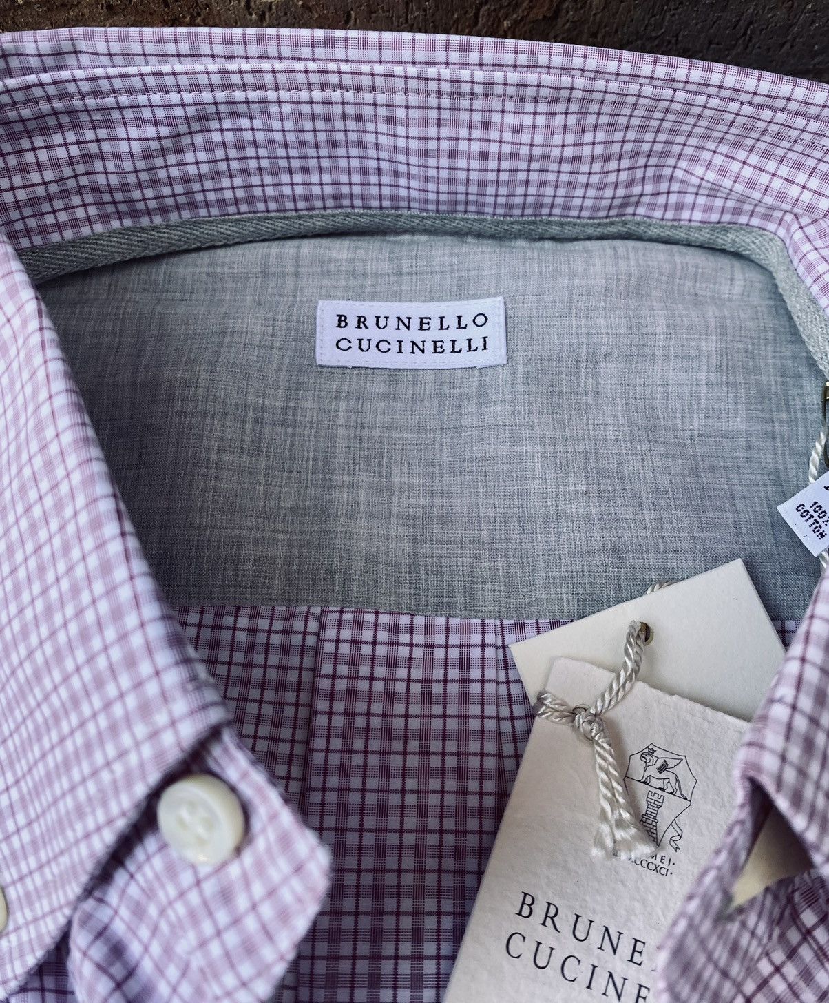 Brunello Cucinelli Brunello Cucinelli 🇮🇹 pink check button up dress shirt XL NWT Size US XL / EU 56 / 4 - 2 Thumbnail