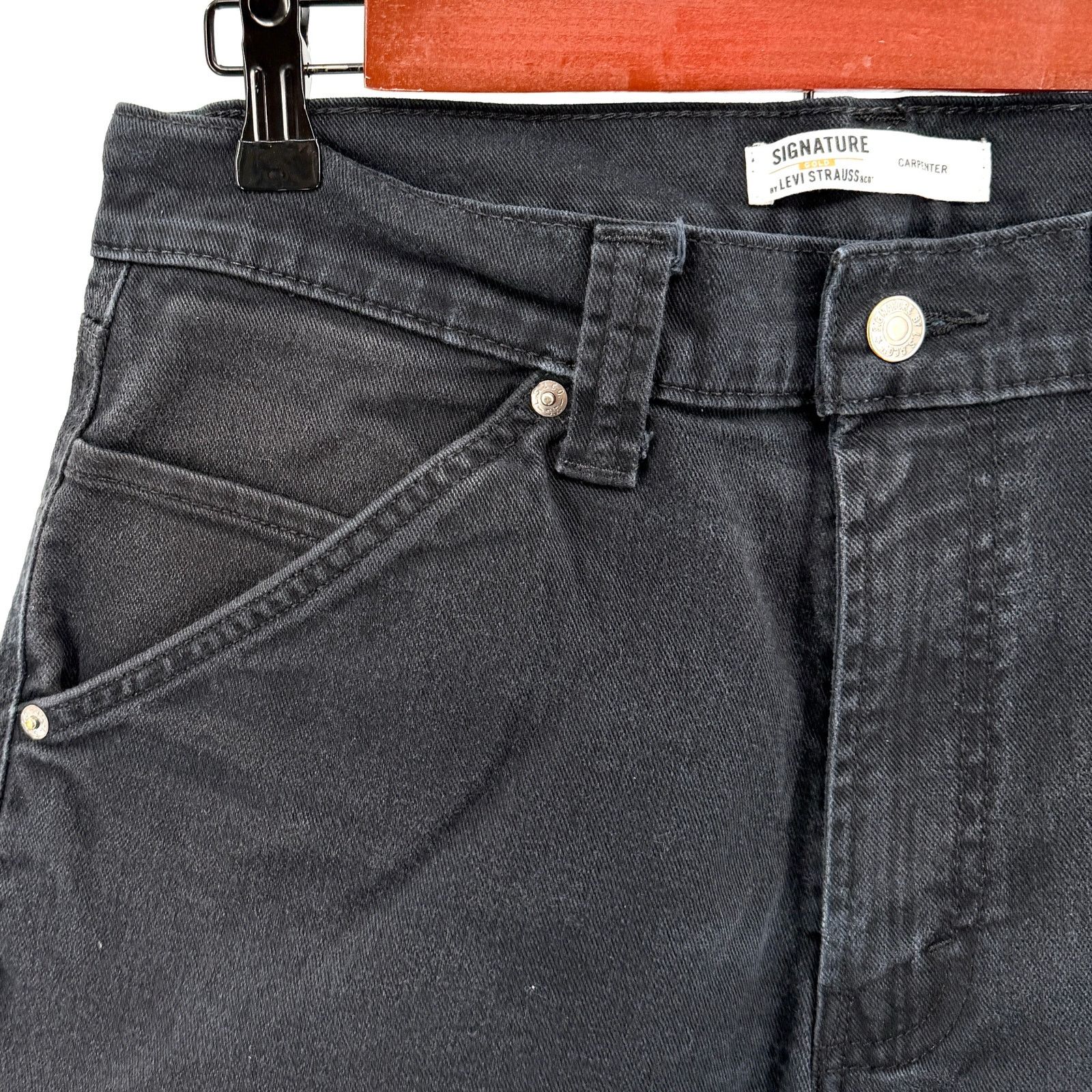 Levi's Levi’s Signature Gold Black Carpenter Utility Denim Jeans Size US 32 / EU 48 - 2 Thumbnail