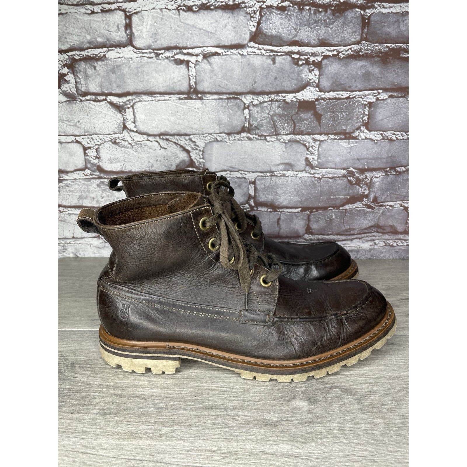John Varvatos John Varvatos Eric Brown Leather Lace Moc Toe Work Chukka Bo Size US 9 / EU 42 - 3 Thumbnail