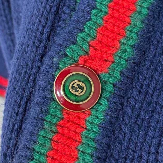 Gucci Red and Green Striped Knit Cardigan-2505 Size L / US 10 / IT 46 - 4 Thumbnail