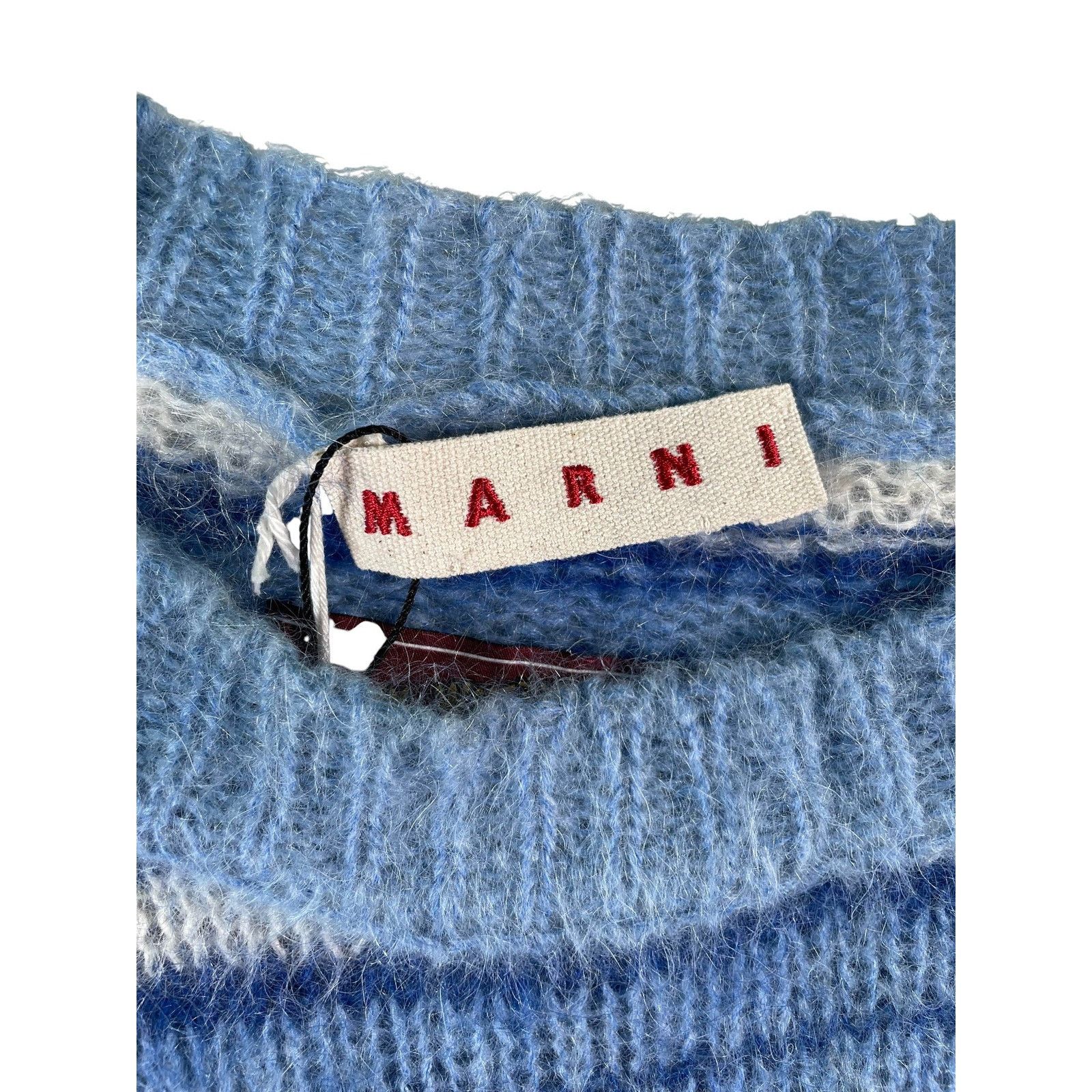 Marni Marni Navy & Baby Blue Mohair Sweater Size XS / US 0-2 / IT 36-38 - 2 Thumbnail