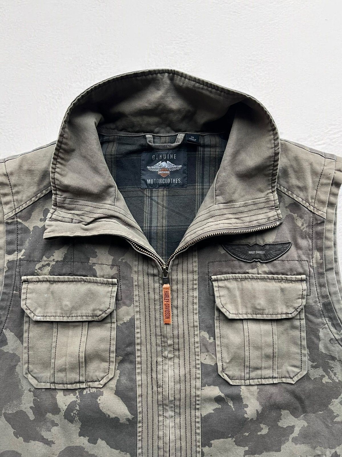 Harley Davidson × Vintage HARLEY DAVIDSON MILITARY VEST CAMO USA DENIM CORDURA Size US XL / EU 56 / 4 - 5 Thumbnail
